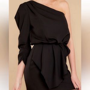 One Shoulder Black Dress